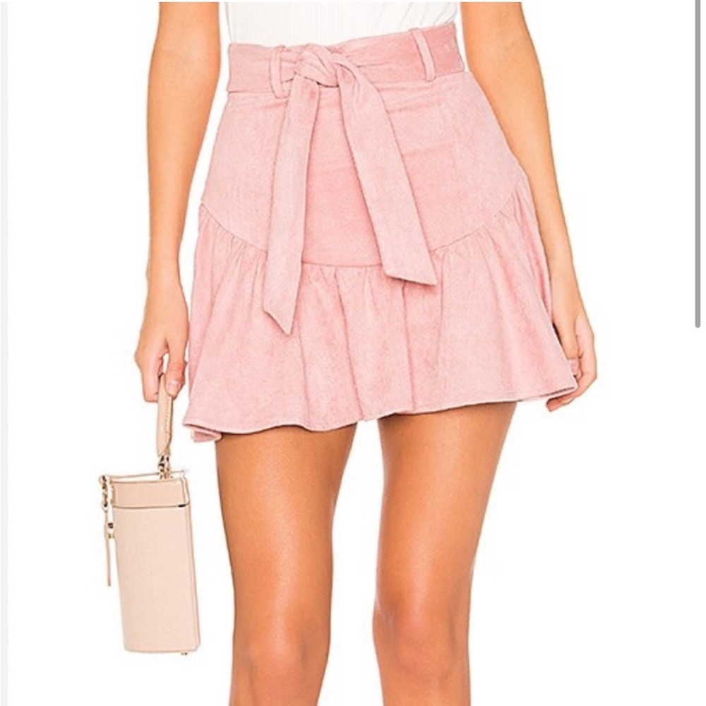 XXS Majorelle Revolve Sami Faux Suede Mini Skirt in Pink Mauve